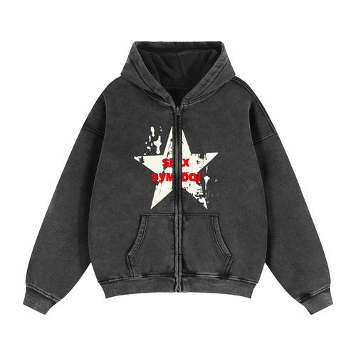 "Sex Symbol" Zip-Up Boxy Fleece Hoodie